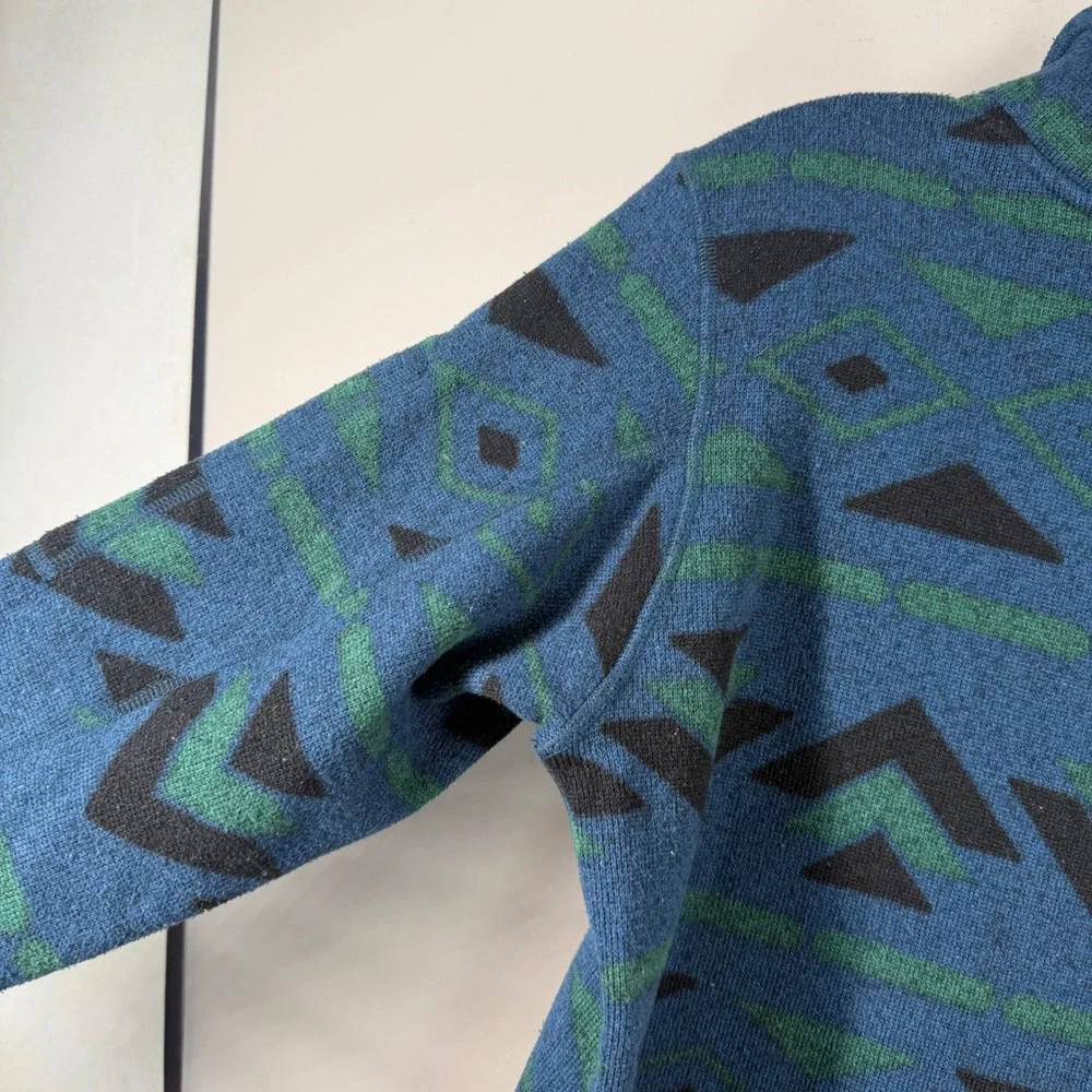 The North Face Mens Gordon Lyons 1/4 Zip Fleece Aztec Blue Green NF0A3YRB Small